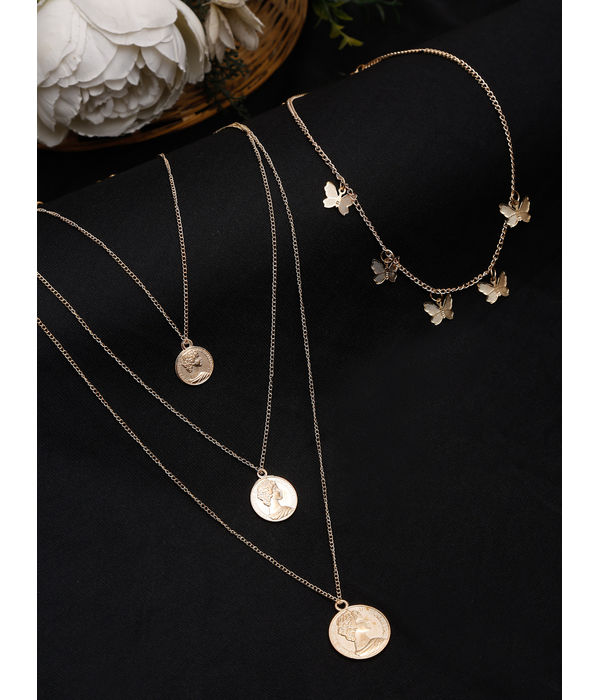 YouBella 
Set of 2 Gold-Toned Gold-Plated Necklaces