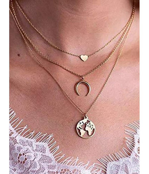 YouBella Women Fashion Stylish and Trendy  Jewellery Set Combo of 6 set of Earrings and Chain for Women and Girls