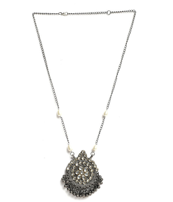 YouBella Jewellery Oxidised Silver Necklace Jewellery Set for Girls and Women