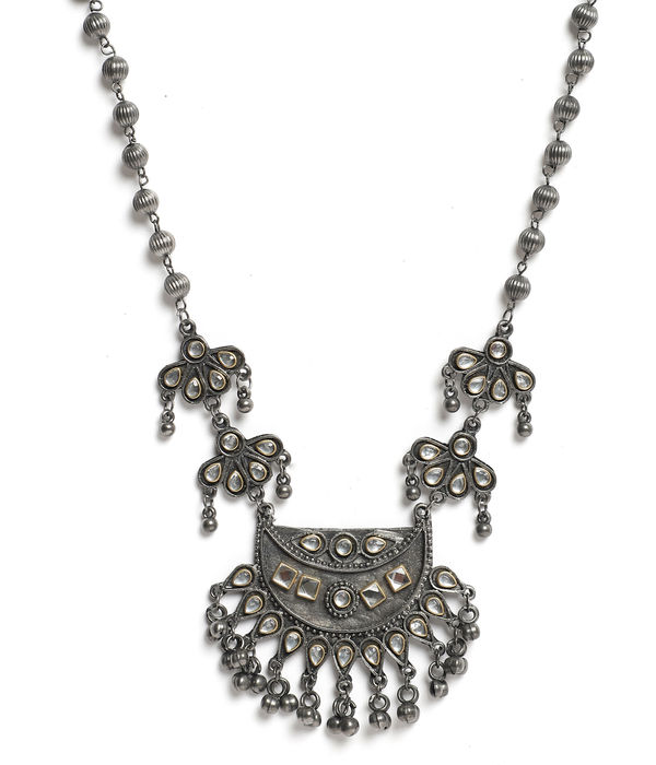 YouBella Jewellery Oxidised Silver Necklace Jewellery Set for Girls and Women