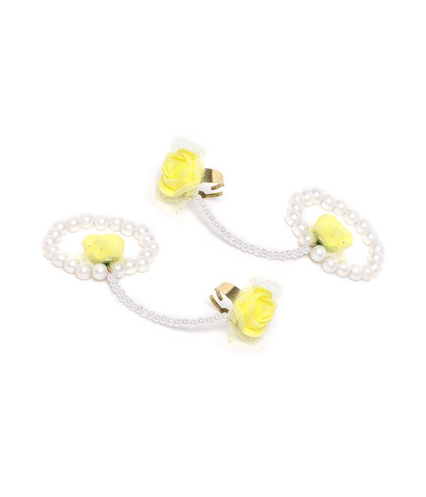 YouBella Stylish Latest Traditional Haldi Jewellery Pearl Jewellery Set for Women (Yellow)(YBNK_5542)