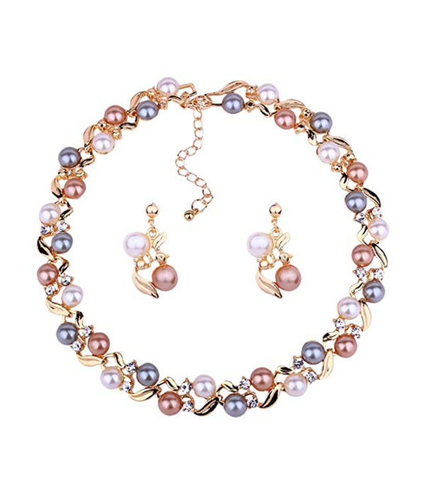 YouBella Stylish Latest Design Necklace Set  Jewellery Set for Women (Multi-colour) (YBNK_5659)