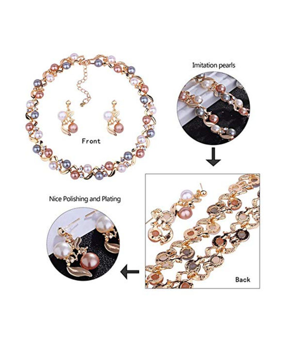 YouBella Stylish Latest Design Necklace Set  Jewellery Set for Women (Multi-colour) (YBNK_5659)