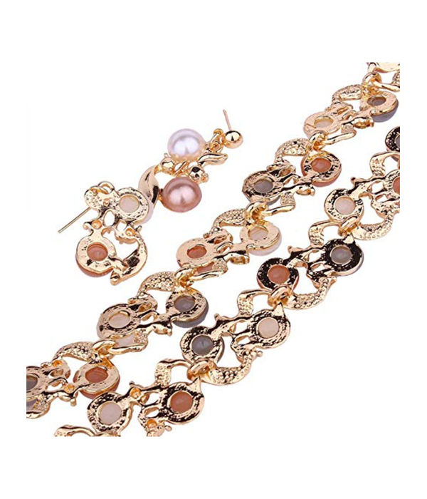 YouBella Stylish Latest Design Necklace Set  Jewellery Set for Women (Multi-colour) (YBNK_5659)