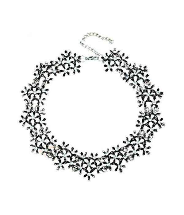 YouBella Jewellery for Women Silver Plated Statement Choker Necklace Jewellery for Girls/Women