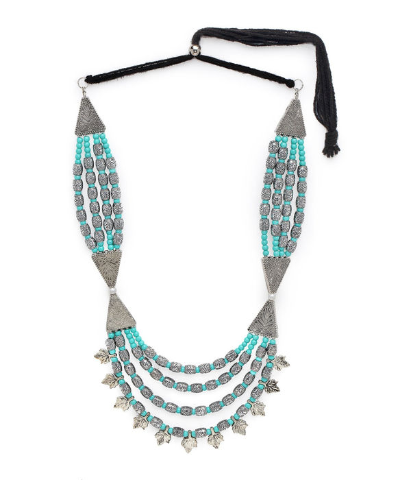 YouBella
Silver-Toned & Blue Alloy Silver-Plated Handcrafted Necklace