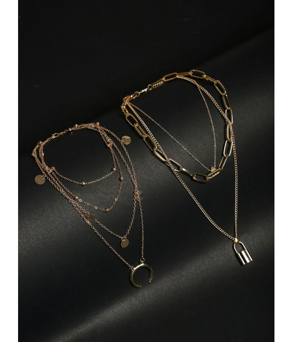 YouBella
Set of 2 Gold-Plated Alloy Layered Chains