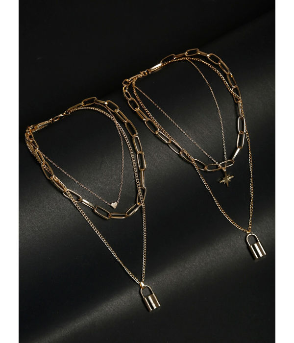 YouBella
Gold-Toned Alloy Gold-Plated Layered Chain