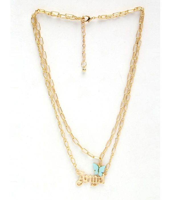 YouBella
Set Of 2 Gold-Plated & Pink Gold-Plated Layered Chain