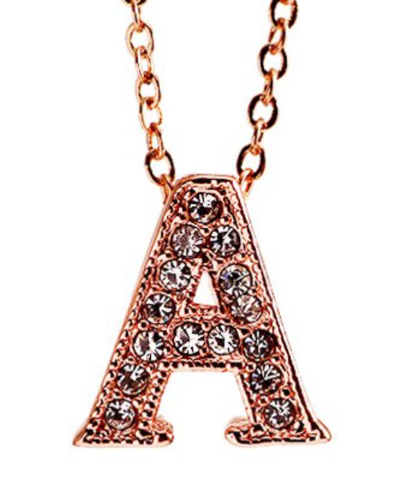 Best Valentine Gifts :YouBella Jewellery Alphabet Letter A Unisex Pendant/Necklace for Women/Girls/Boys/Men (Gold)