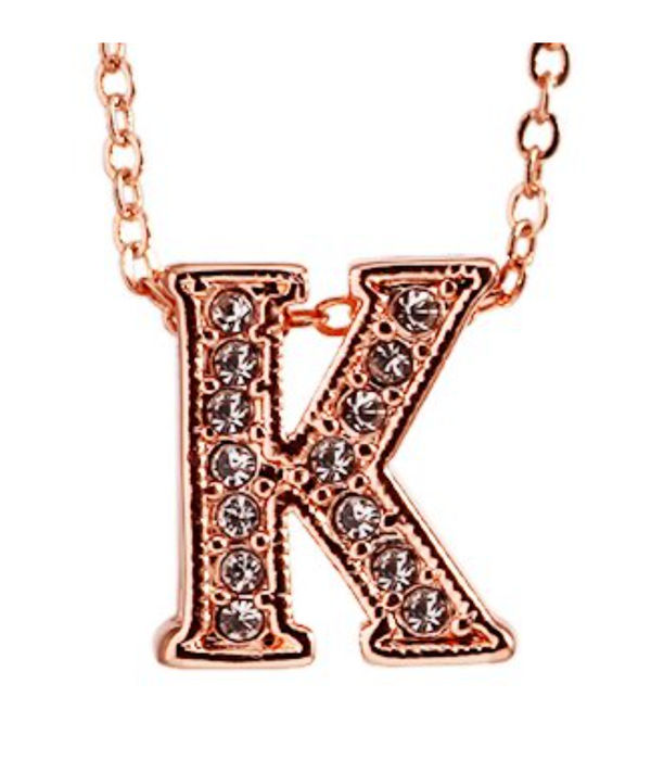 Best Valentine Gifts :YouBella Jewellery Alphabet Letter K Unisex Pendant/Necklace for Women/Girls/Boys/Men (Gold)