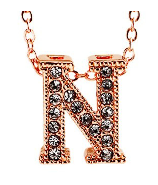 Valentine Gifts :YouBella Jewellery Alphabet Letter N Unisex Pendant/Necklace for Women/Girls/Boys/Men (Gold)
