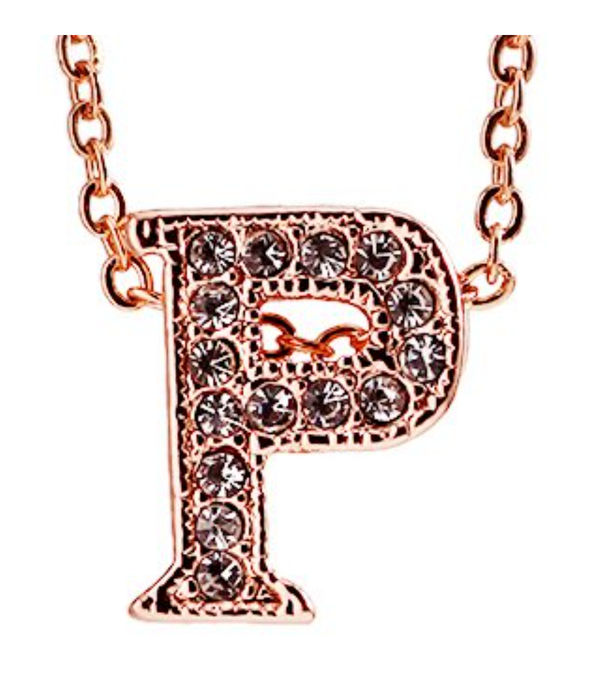 Valentine Gifts :YouBella Jewellery Alphabet Letter P Unisex Pendant/Necklace for Women/Girls/Boys/Men (Gold)