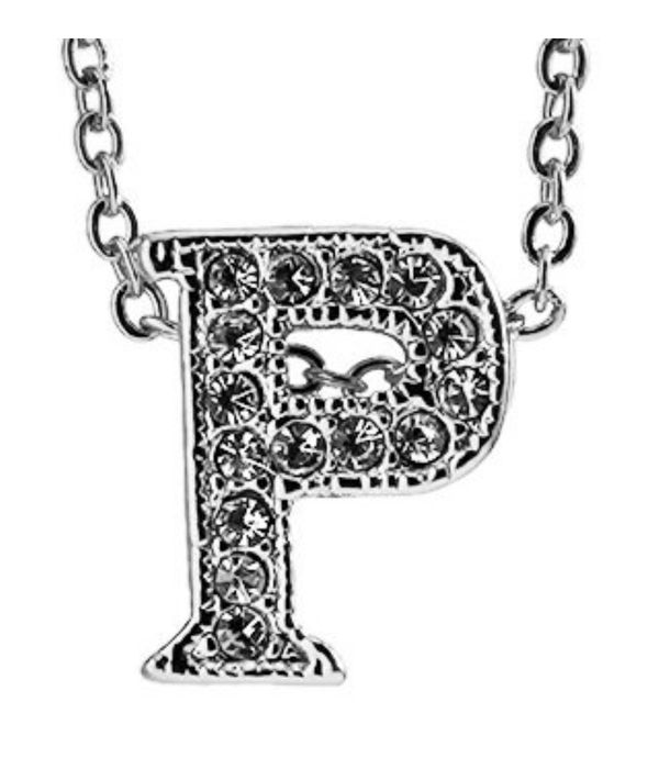 Valentine Gifts :YouBella Jewellery Alphabet Letter P Unisex Pendant/Necklace for Women/Girls/Boys/Men (Silver)