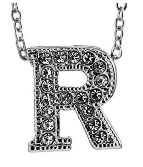 Valentine Gifts :YouBella Jewellery Alphabet Letter R Unisex Pendant/Necklace for Women/Girls/Boys/Men (Silver)