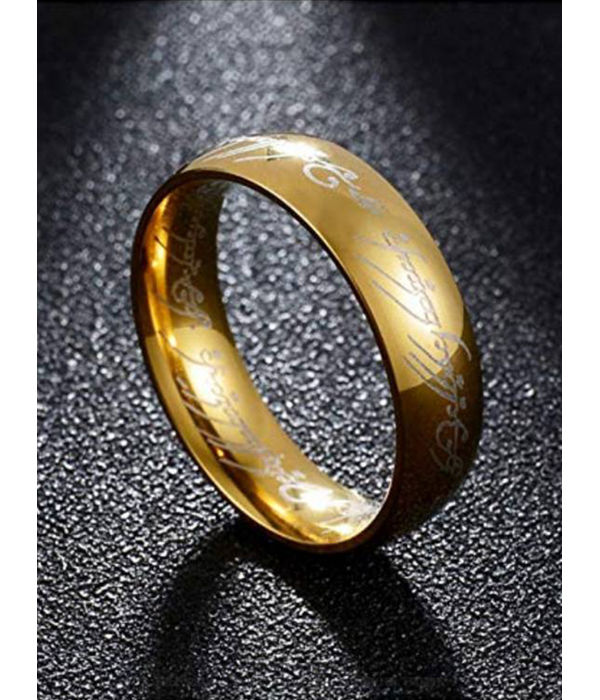 YouBella Jewellery 100% Stainless Steel 18K Gold Plated Ring for Boys and Men