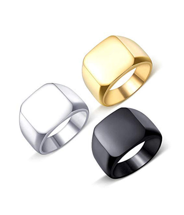 YouBella Jewellery Stainless Steel Combo of 3 Rings for Boys and Men