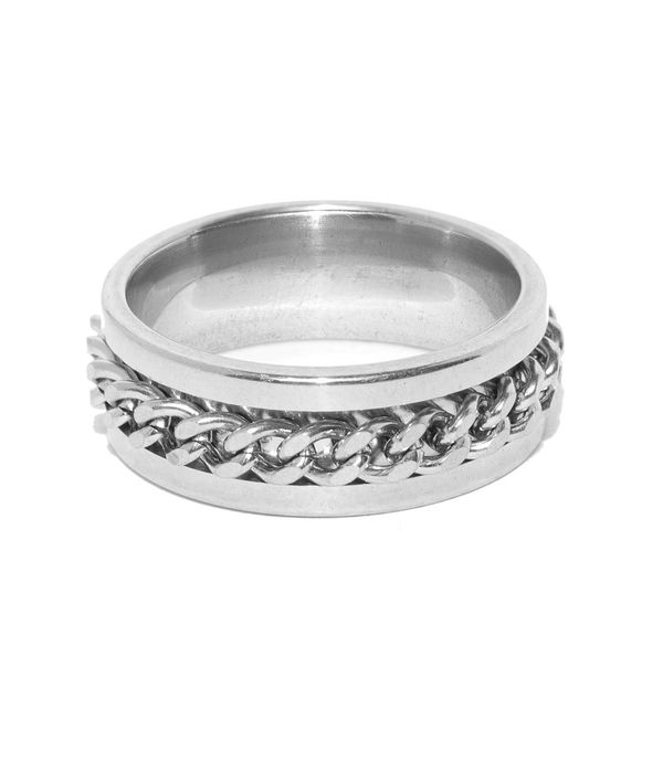 YouBella Men Silver-Toned Chain Detail Finger Ring