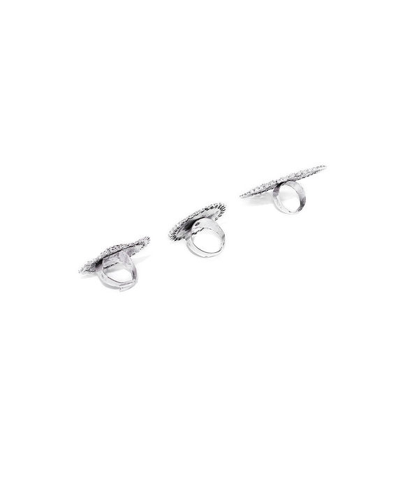 YouBella Set of 3 Oxidised Silver-Plated Afgan Adjustable Finger Rings