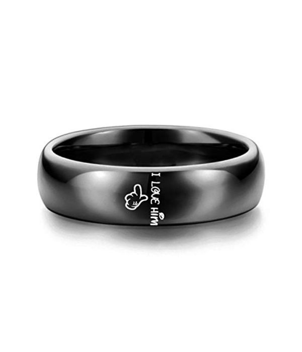 Valentine Gifts for Girlfriend/Wife : YouBella Jewellery 100% Stainless Steel Never Fading Couple Rings for Girls/Women/Boys/Men