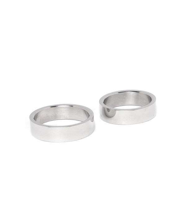 YouBella Set of 2 Silver-Plated Engraved Couple Rings