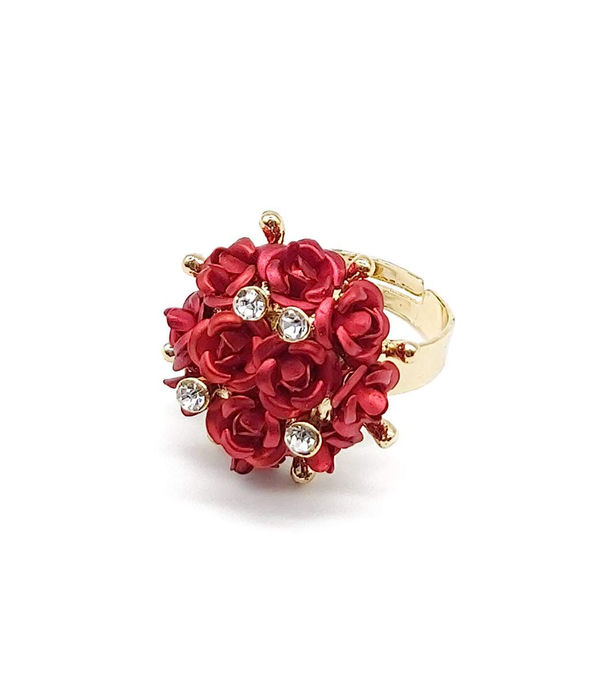 Valentine Gifts for Girlfriend/Wife : YouBella Jewellery Stylish Love Rose Ring for Women/Girls (Red)