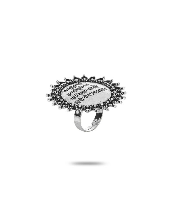 YouBella Oxidised Silver Plated Afghani Rings for Women and Girls (Adjustable Size, Combo of 3, Style 2)