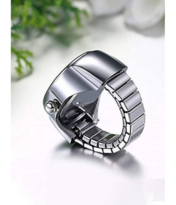 YouBella Jewellery Stylish Finger Ring Watch Jewellery Alloy Silver Plated Ring for Girls/Women and Boys/Men (Green)