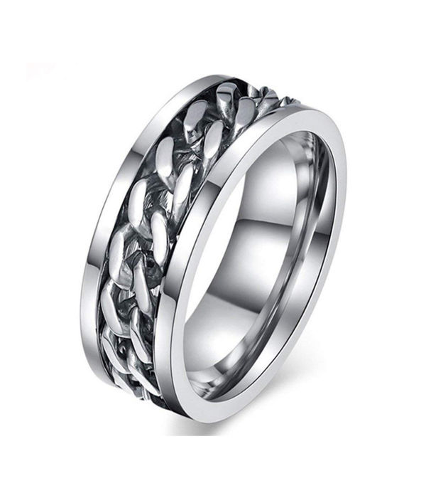 YouBella Silver Plated Stainless Steel Ring Combo Jewellery for Men (Style 1)