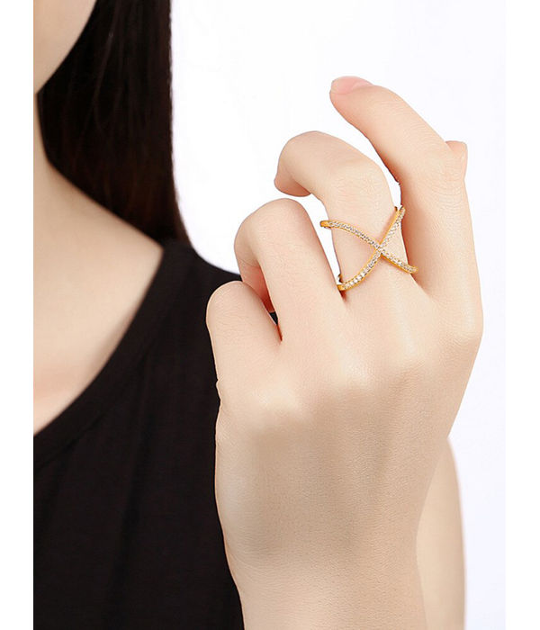 YouBella Jewellery Celebrity Style Gold Plated Ring for Girls and Women (Gold) (YBRG_20206)