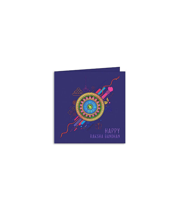 YouBella Designer Bracelet Rakhi and Greeting Card Combo Set for Brother Raksha Bandhan Gift for Brother (Style 2)