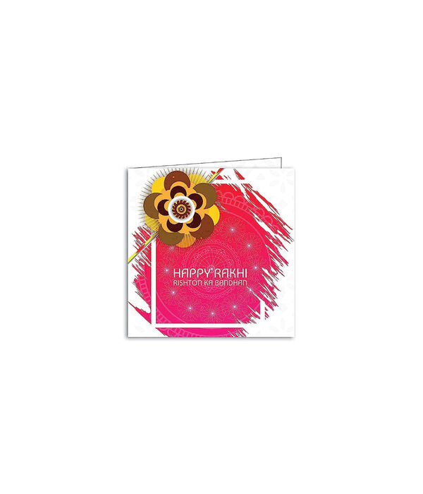 YouBella Designer Bracelet Rakhi and Greeting Card Combo Set for Brother Raksha Bandhan Gift for Brother (Style 4)