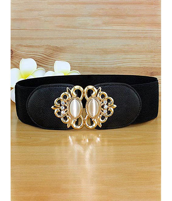 YouBella Jewellery Celebrity Inspired Adjustable Kamarband Waist Belt for Women/Girls (YB_Belt_30) (Black)