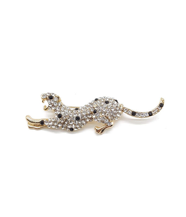 YouBella Stylish Leopard Crystal Jewellery Gold Plated Brooches for Women (Golden) (YB_Brooch_112)