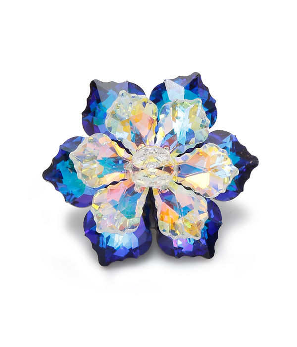 YouBella Jewellery for Women Stylish Celebrity Inspired Floral Brooch for Women/Men/Girls/Boys (Blue) (YB_Brooch_150)