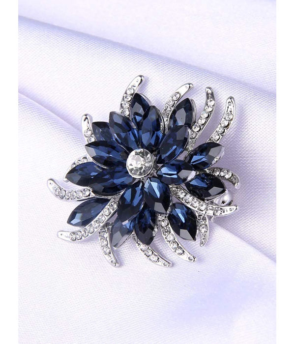 YouBella Stylish Fancy Party Wear Jewellery  Brooches for Girls (Blue) (YB_Brooch_72)