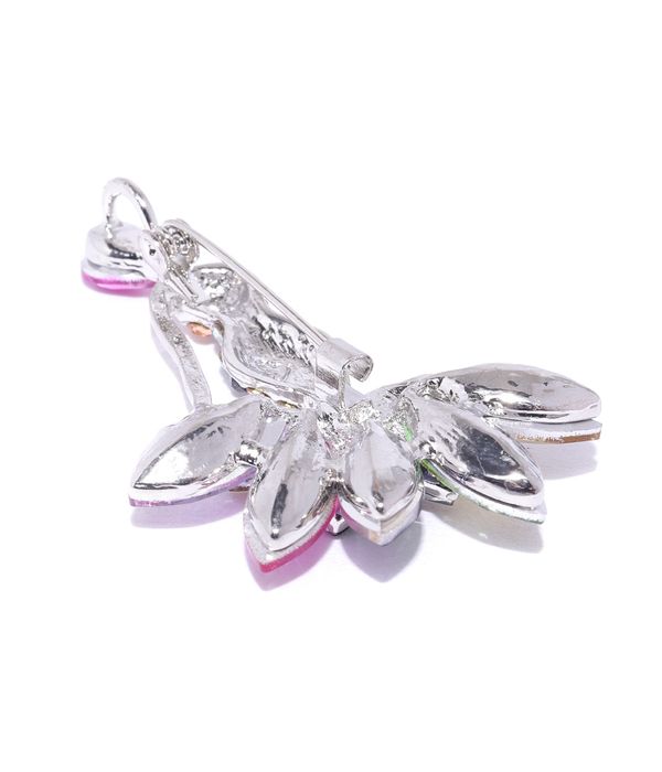 YouBella Valentine Collection Dancing Doll Jewellery Silver Plated and Cubic Zirconia Brooches for Women (Multi-colour) (YB_Brooch_73)