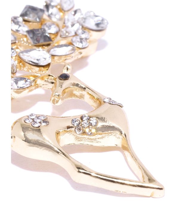 YouBella Stylish Latest Design Crystal Jewellery Gold Plated Brooches for Women (Golden) (YB_Brooch_79)