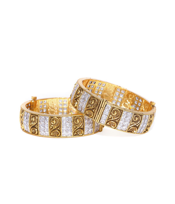 YouBella Stylish Traditional Jewellery Gold Plated Bangle Set for Women (Golden) (YB_MYN_46249_2.4)