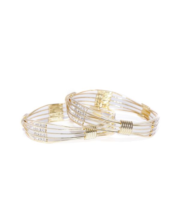 YouBella Set of 2 Gold-Toned Stone-Studded Bangles