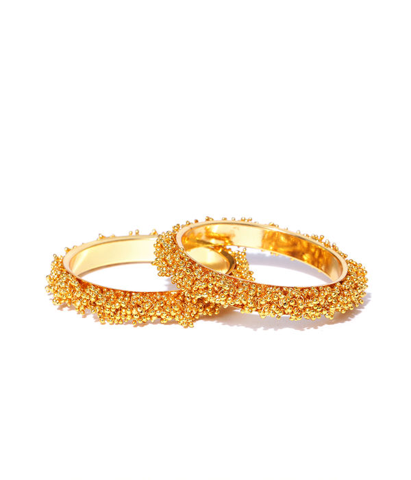 YouBella Set of 2 Gold-Toned Beaded Bangles