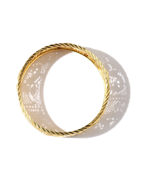 YouBella Set of 2 Gold-Toned Textured Bangles