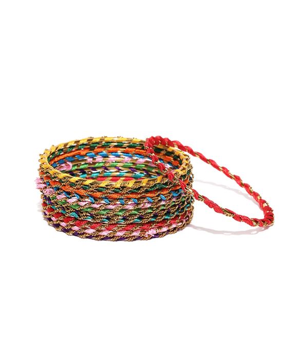 YouBella Set of 12 Multicoloured Textured Bangles