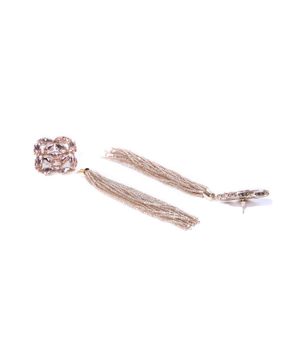 YouBella Rose Gold-Toned Contemporary Drop Earrings