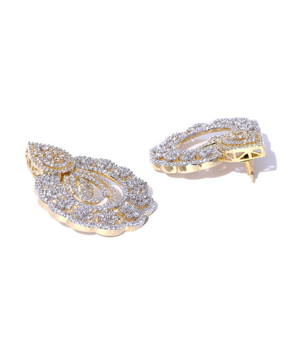 YouBella Gold-Plated Stone-Studded Classic Drop Earrings