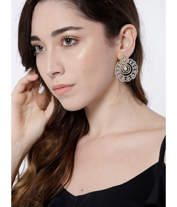 YouBella Gold-Plated Stone-Studded Classic Drop Earrings