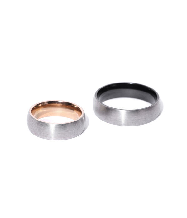 YouBella Silver-Toned Couple Ring Set