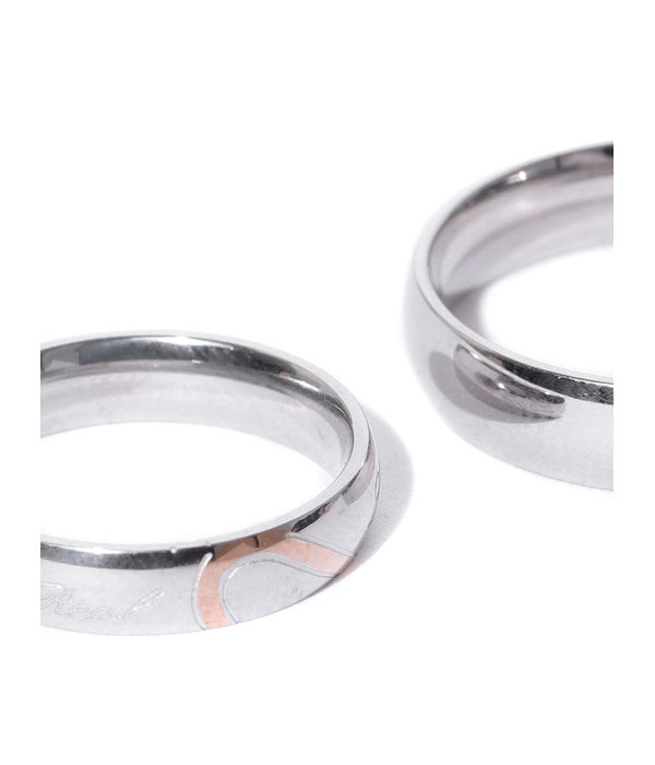 YouBella Silver-Toned Couple Ring Set