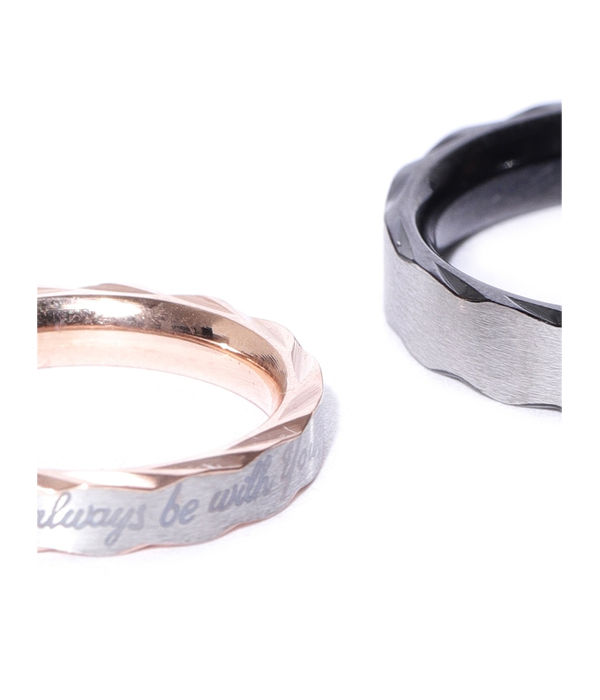 YouBella Silver-Toned Stone-Studded Couple Ring Set