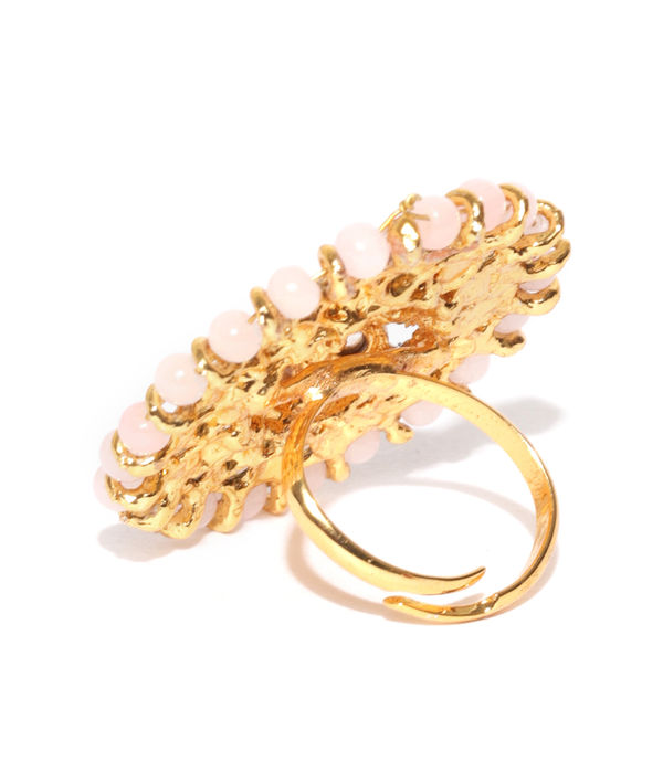 YouBella Pink Gold-Plated Adjustable Finger Ring